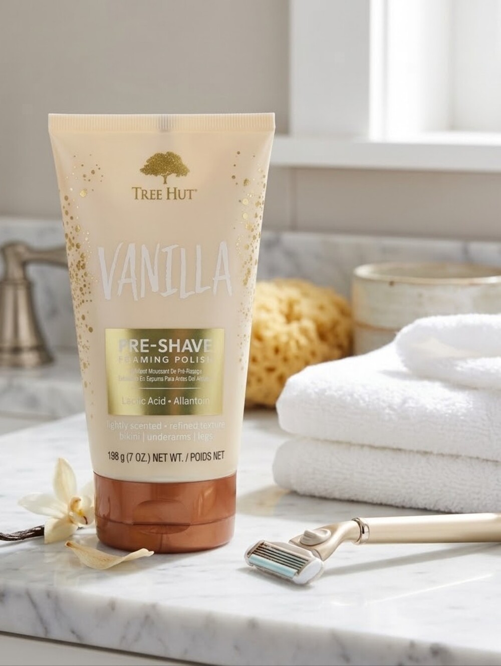 Tree Hut Pre-Shave Foaming Polish - Vanilla, 7 oz (New)